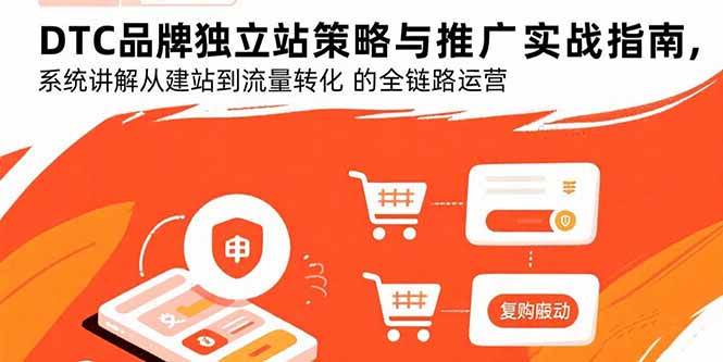 （15818期）DTC品牌独立站策略与推广实战指南，系统讲解从建站到流量转化的全链路运营-网亿资源平台