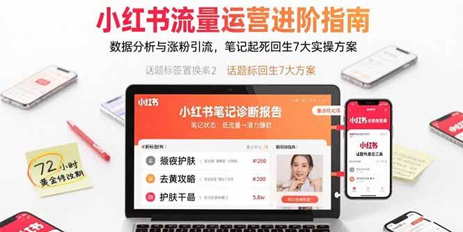 （15827期）小红书流量运营进阶指南，数据分析与涨粉引流，笔记起死回生7大实操方案-网亿资源平台