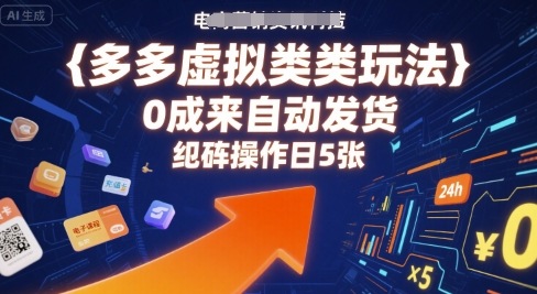 多多虚拟类目玩法，0成本全自动发货，矩阵操作日5张-邪修侠 - 演示