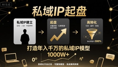 私域IP起盘,私域ip建立、起盘、高转化,打造年入千万的私域ip模型-邪修侠 - 演示