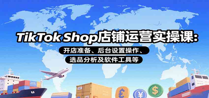 TikTok Shop店铺运营实操课：开店准备、后台设置操作、选品分析及软件工具等-网亿资源平台