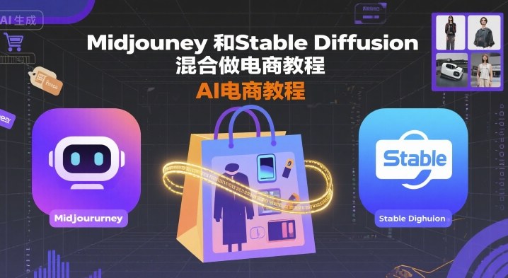Midjourney和Stable Diffusion混合做电商教程-ai电商教程-网亿资源平台