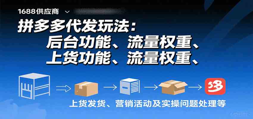 拼多多代发玩法：后台功能、流量权重、上货发货、营销活动及实操问题处理等-网亿资源平台