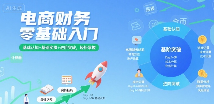 电商财务零基础入门，基础认知+基础实操+进阶突破，轻松掌握-网亿资源平台
