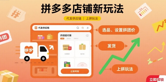 拼多多店铺新玩法，代发供应链上拼玩法-网亿资源平台