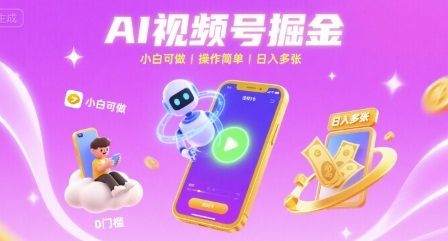 AI视频号掘金 小白可做 操作简单 日入多张-网亿资源平台