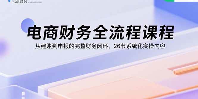 （15893期）电商财务全流程课程：从建账到申报的完整财务闭环，26节系统化实操内容-网亿资源平台
