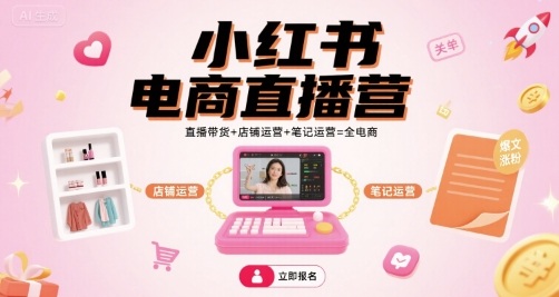 小红书电商直播营，直播带货+店铺运营+笔记运营=全电商-邪修侠 - 演示