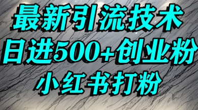小红书精准引流创业粉，前辈求带孩子走投无路了，单人操作日引500+精准创业粉-网亿资源平台
