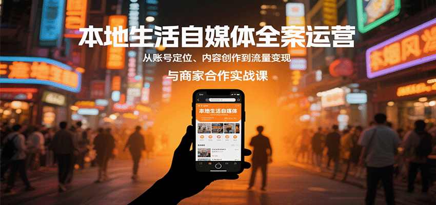 本地生活自媒体全案运营，从账号定位、内容创作到流量变现与商家合作实战课-网亿资源平台