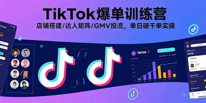 （15920期）TikTok爆单训练营，店铺搭建/达人矩阵/GMV投流，单日破千单实操-网亿资源平台