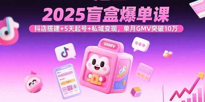 （15922期）2025盲盒爆单课，抖店搭建+5天起号+私域变现，单月GMV突破10万-网亿资源平台