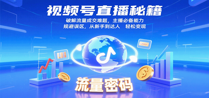 视频号直播秘籍，破解流量成交难题，主播必备能力，规避误区，从新手到达人轻松变现-网亿资源平台