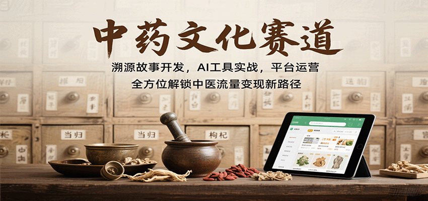 中药文化赛道：溯源故事开发，AI工具实战，平台运营，全方位解锁中医流量变现新路径-邪修侠 - 演示