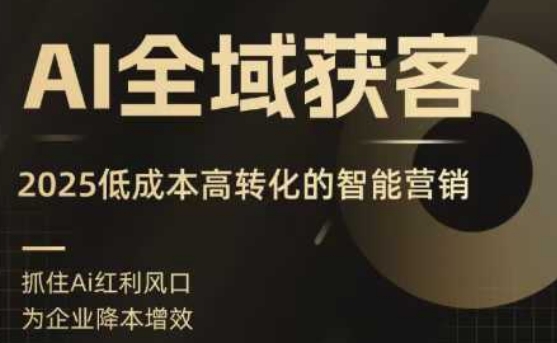 AI全域获客实训营，2025低成本高转化的智能营销，精准找客，高效营销-网亿资源平台
