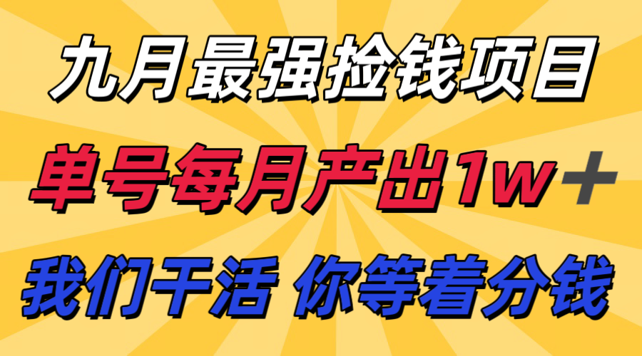 九月最强捡钱项目！ 支付宝分成代运营，我们干活，你分钱！单号月产1w+-邪修侠 - 演示