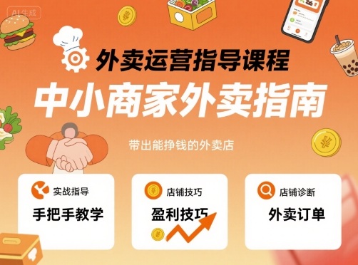 外卖运营指导课程，中小商家外卖指南，手把手带出能挣钱的外卖店-邪修侠 - 演示