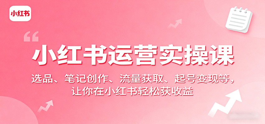 小红书运营实操课:选品、笔记创作、流量获取、起号变现等,让你在小红书轻松获收益-邪修侠 - 演示