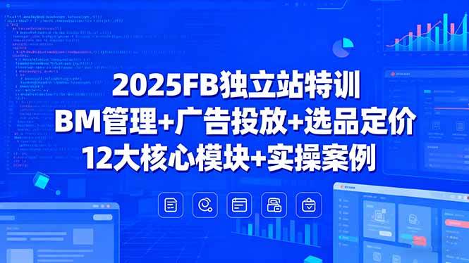 （15962期）2025FB独立站特训，BM管理+广告投放+选品定价，12大核心模块+实操案例-网亿资源平台