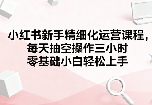 小红书新手精细化运营课程,每天抽空操作三小时,零基础小白轻松上手-邪修侠 - 演示