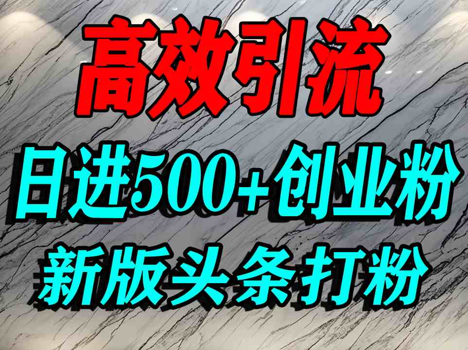 今日头条打创业粉，一篇文章就能引流几百个精准创业粉，日进500+精准流量-邪修侠 - 演示