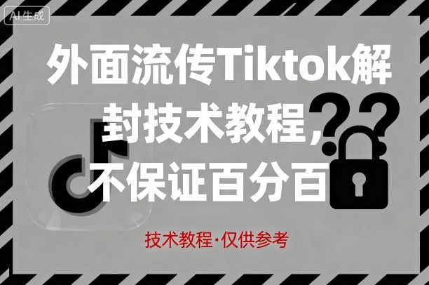 外面流传Tiktok解封技术教程，不保证百分百，具体自测-网亿资源平台