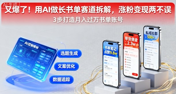 又爆了！用AI做长书单赛道拆解，涨粉变现两不误-邪修侠 - 演示