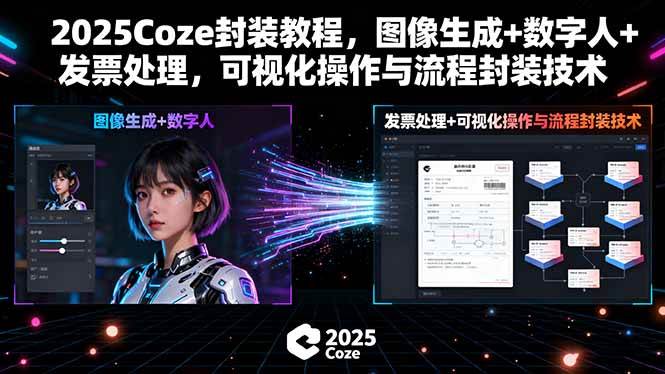 （15980期）2025Coze封装教程，图像生成+数字人+发票处理，可视化操作与流程封装技术-网亿资源平台