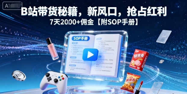 B站带货秘籍，新风口，抢占红利，7天2k+佣金【附SOP手册】-邪修侠 - 演示