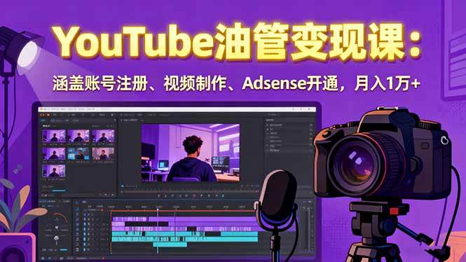 （15987期）2025YouTube油管变现课：涵盖账号注册、视频制作、Adsense开通，月入1万+-网亿资源平台