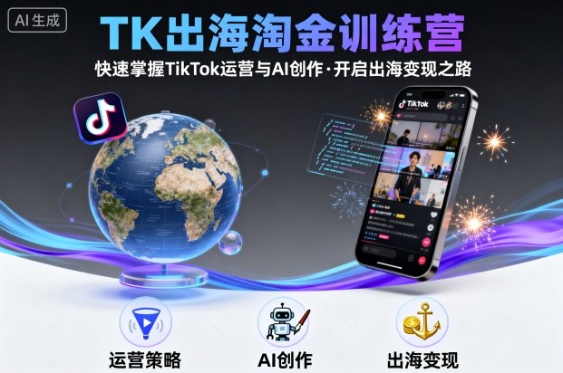 TK出海淘金训练营，助你快速掌握TikTok运营与AI创作，开启出海变现之路-网亿资源平台