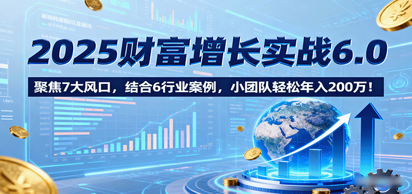 2025财富增长实战6.0，聚焦7大风口，结合6行业案例，小团队轻松年入200万！-邪修侠 - 演示