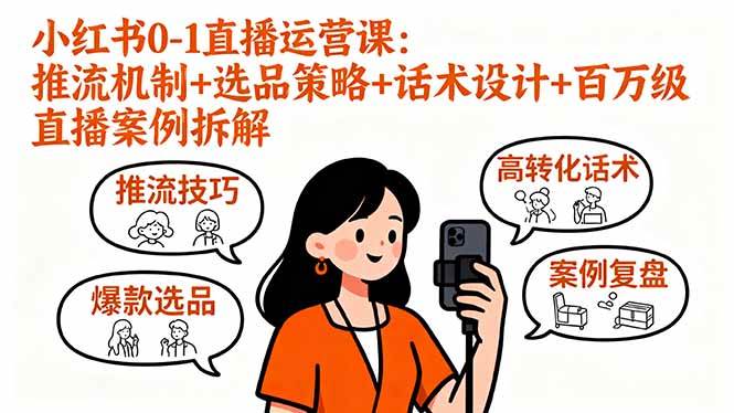 （16002期）小红书0-1直播运营课：推流机制+选品策略+话术设计+百万级直播案例拆解-网亿资源平台
