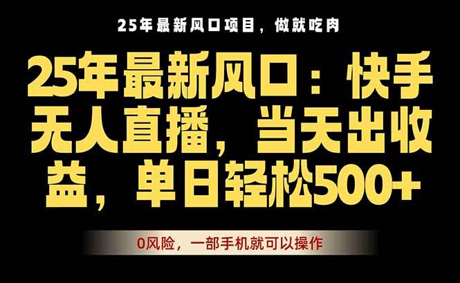（16007期）25年最新无人直播玩法，当天秒出单，一部手机就可操作-网亿资源平台