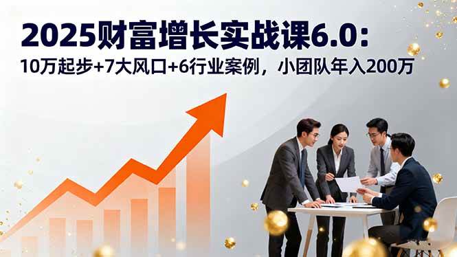 （16004期）2025财富增长实战课6.0：10万起步+7大风口+6行业案例，小团队年入200万-网亿资源平台