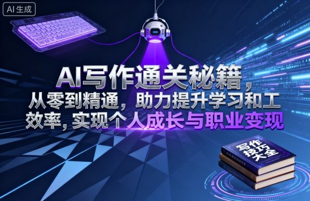 AI写作通关秘籍，从零到精通，助力提升学习和工作效率，实现个人成长与职业变现-网亿资源平台