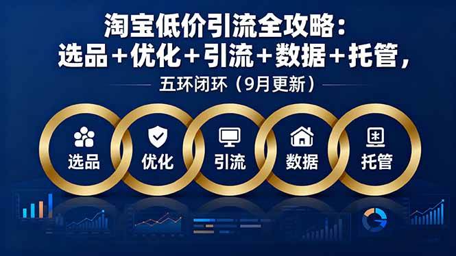 （16009期）淘宝低价引流全攻略：选品＋优化＋引流＋数据＋托管，五环闭环（9月更新）-网亿资源平台