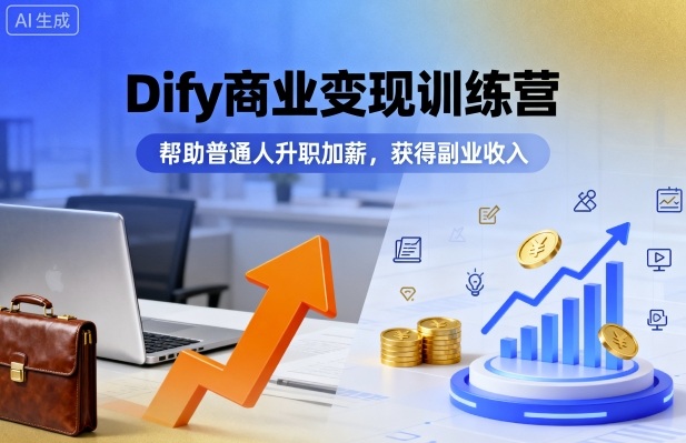 Dify商业变现训练营，帮助普通人升职加薪，获得副业收入-网亿资源平台