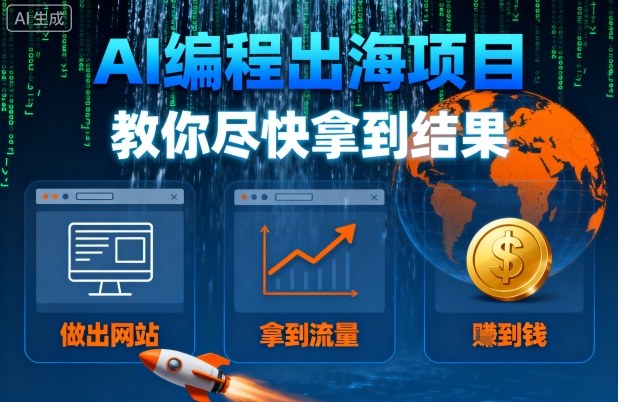 AI编程出海项目,教你尽快拿到结果-做出网站、拿到流量、賺到钱-邪修侠
