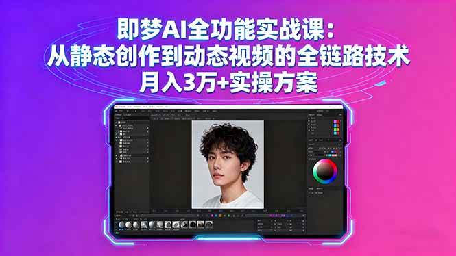 （16053期）即梦AI全功能实战课：从静态创作到动态视频的全链路技术 月入3万+实操方案-网亿资源平台