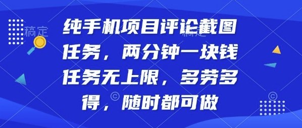 纯手机项目评论截图任务，两分钟一块钱多劳多得，随时随地都能做【揭秘】-邪修侠 - 演示