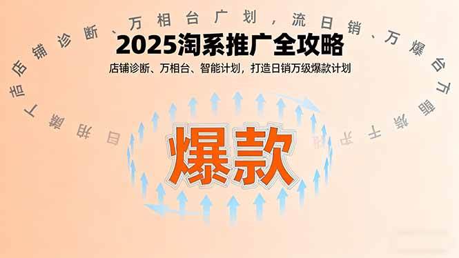 （16067期）2025淘系推广全攻略，店铺诊断、万相台、智能计划，打造日销万级爆款计划-网亿资源平台