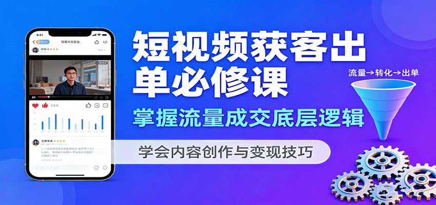 短视频获客出单必修课：掌握流量成交底层逻辑，学会内容创作与变现技巧-邪修侠 - 演示