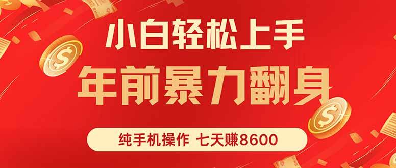 （16080期）七天狂赚8600，小白纯手机操作，日入1000+-网亿资源平台
