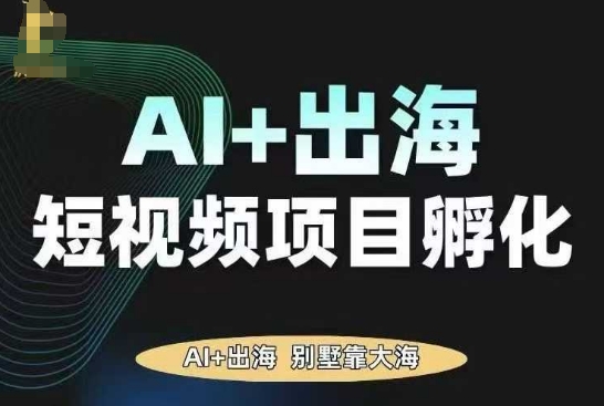 AI·TikTok AI+出海短视频项目孵化，陪你从0-1借助AI实现出海变现-网亿资源平台