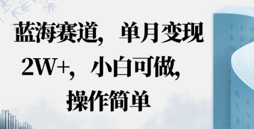 蓝海赛道，小红书私域项目，单月变现2W+，小白可做，操作简单-网亿资源平台