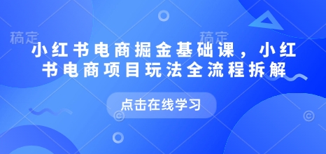 小红书电商掘金课，小红书电商项目玩法全流程拆解（更新9月）-网亿资源平台