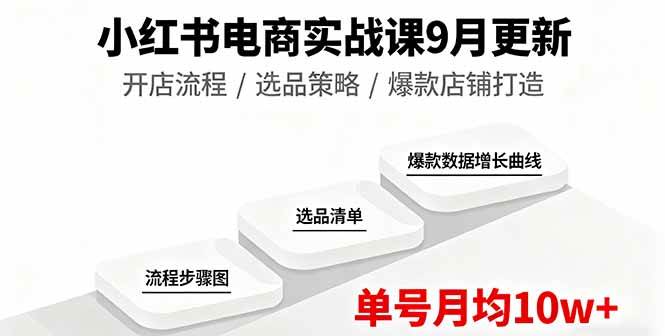 （16120期）小红书电商实战课9月更新，开店流程/选品策略/爆款店铺打造，单号月均10w+-网亿资源平台
