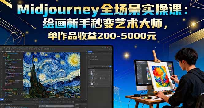 （16125期）Midjourney全场景实操课：绘画新手秒变艺术大师，单作品收益200-5000元-网亿资源平台