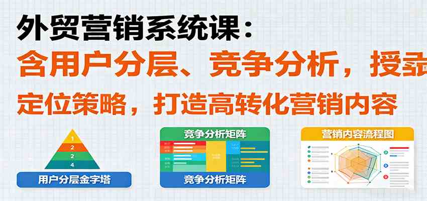 外贸营销系统课：含用户分层、竞争分析，授卖品、定位策略，打造高转化营销内容-网亿资源平台
